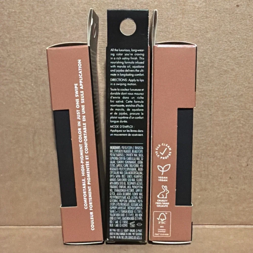 e.l.f. O Face Satin Lipstick, Long-Lasting Creamy Lipstick,  No Doubt Lot Of 3